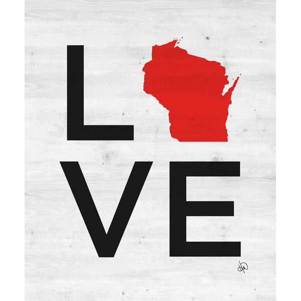 Simple Love State Wisconsin Red