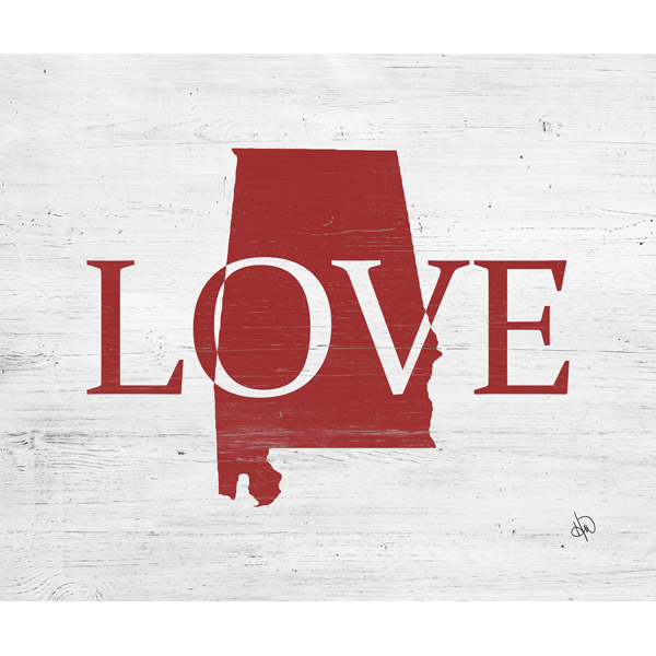 Rustic Love State Alabama Red