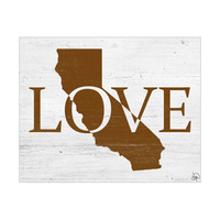 Rustic Love State California Brown