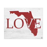 Rustic Love State Florida Red