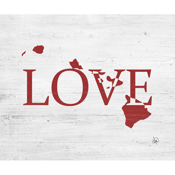 Rustic Love State Hawaii Red