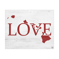 Rustic Love State Hawaii Red