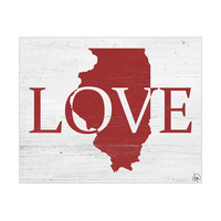 Rustic Love State Illinois Red