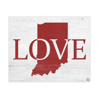 Rustic Love State Indiana Red