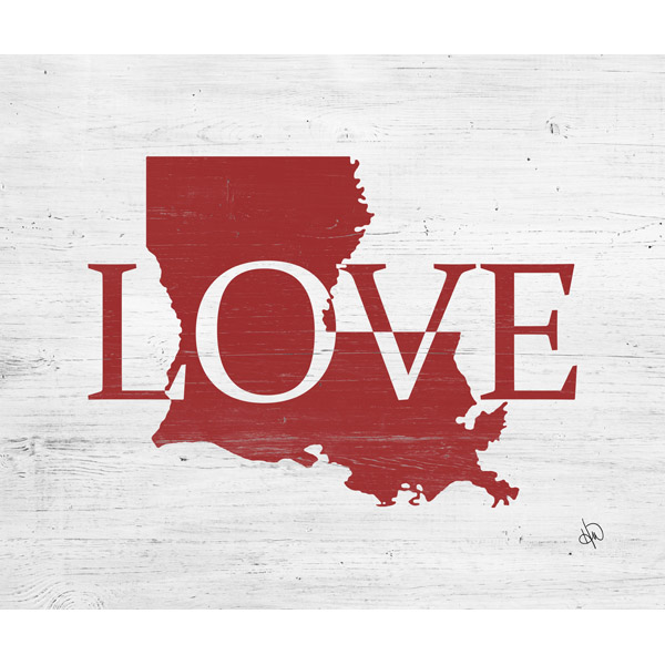 Rustic Love State Louisiana Red
