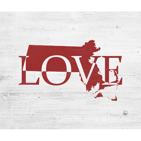 Rustic Love State Massachusetts Red