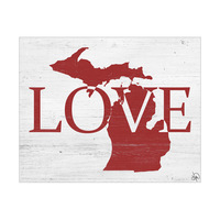 Rustic Love State Michigan Red