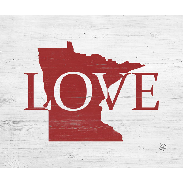 Rustic Love State Minnesota Red