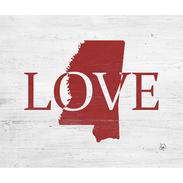 Rustic Love State Mississippi Red