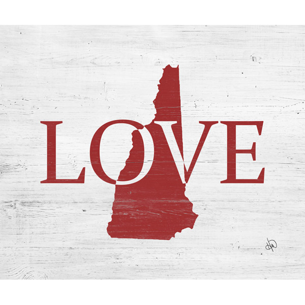 Rustic Love State New Hampshire Red
