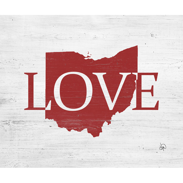 Rustic Love State Ohio Red