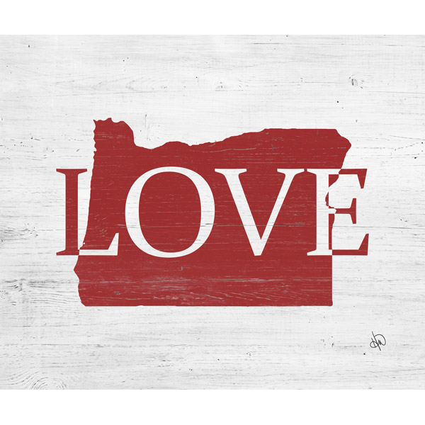 Rustic Love State Oregon Red
