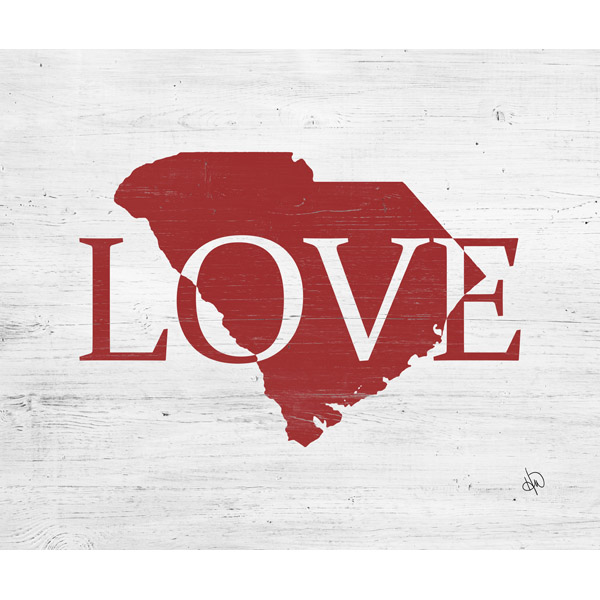 Rustic Love State South Carolina Red