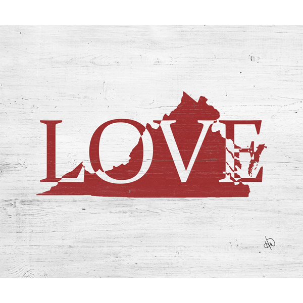 Rustic Love State Virginia Red