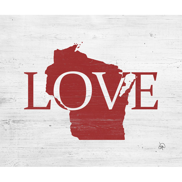 Rustic Love State Wisconsin Red