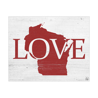 Rustic Love State Wisconsin Red