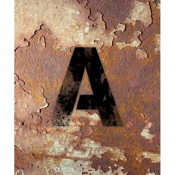 Letter A Rusty Wall