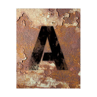 Letter A Rusty Wall