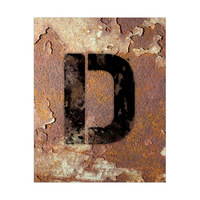 Letter D Rusty Wall
