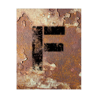 Letter F Rusty Wall