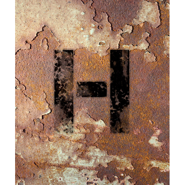 Letter H Rusty Wall