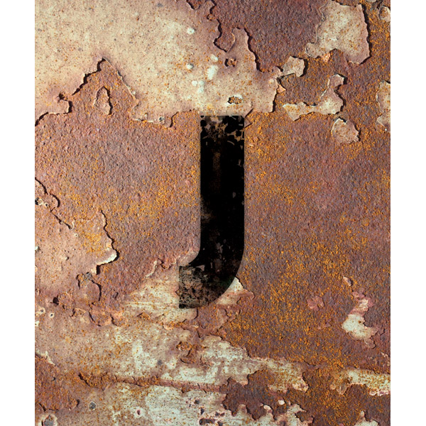 Letter J Rusty Wall