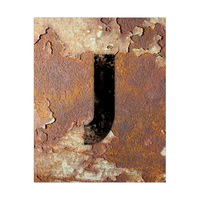 Letter J Rusty Wall