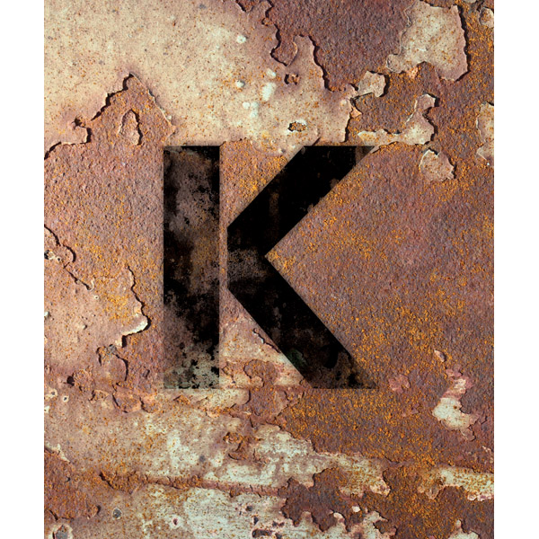 Letter K Rusty Wall