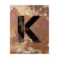 Letter K Rusty Wall