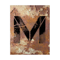 Letter M Rusty Wall