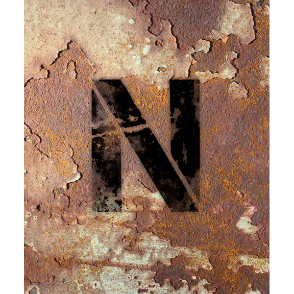 Letter N Rusty Wall