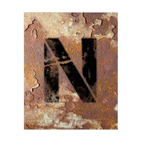 Letter N Rusty Wall