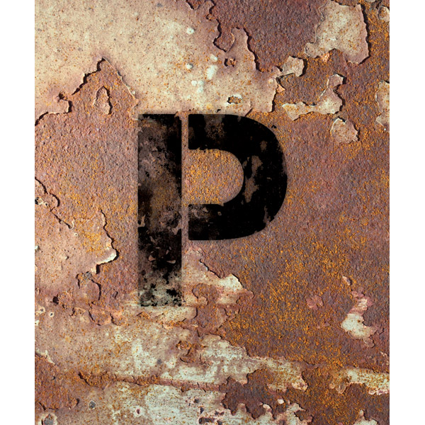 Letter P Rusty Wall