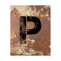 Letter P Rusty Wall