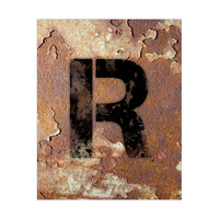 Letter R Rusty Wall