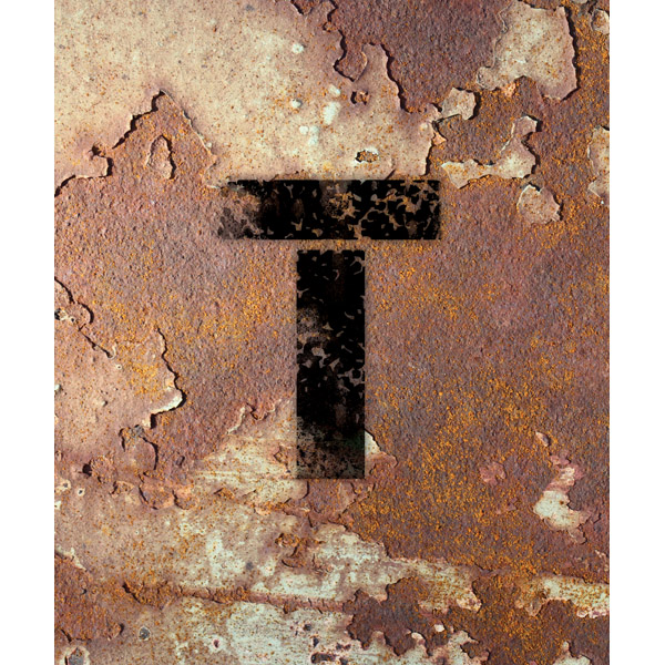 Letter T Rusty Wall