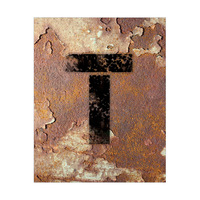 Letter T Rusty Wall