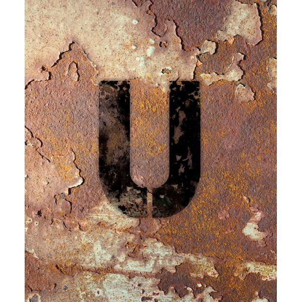 Letter U Rusty Wall