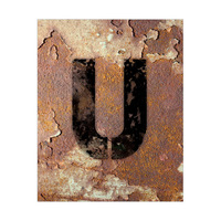 Letter U Rusty Wall