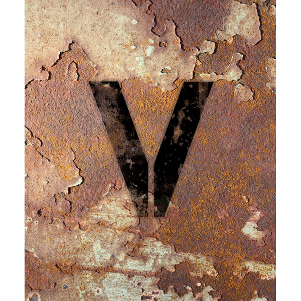 Letter V Rusty Wall