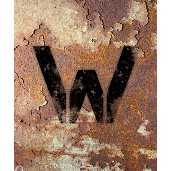 Letter W Rusty Wall