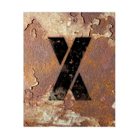 Letter X Rusty Wall