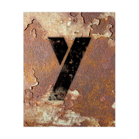 Letter Y Rusty Wall