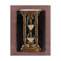 Bronze Hourglass on Redwood