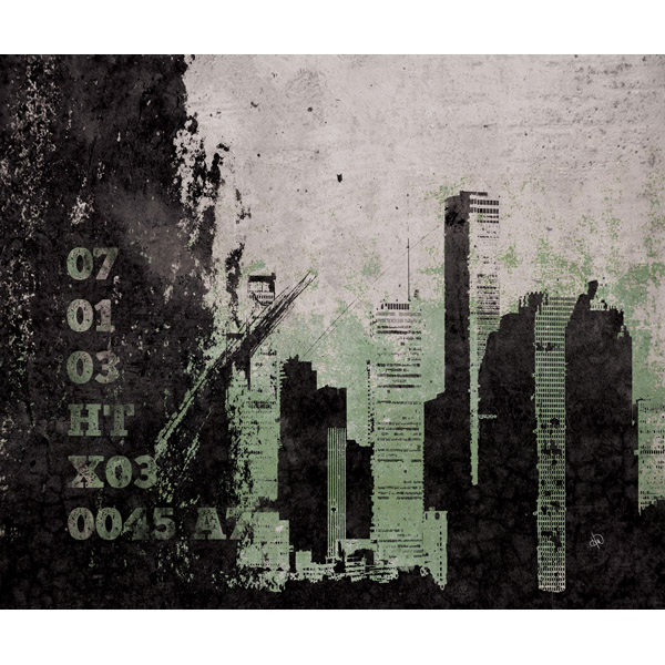 Grunge Skyline Green