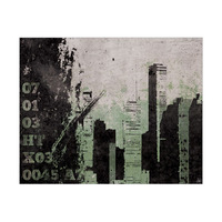 Grunge Skyline Green