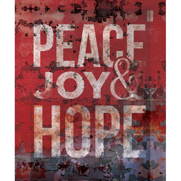 Peace Joy & Hope Red Flaked 