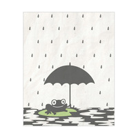 A Frog and His Umbrella - Gray