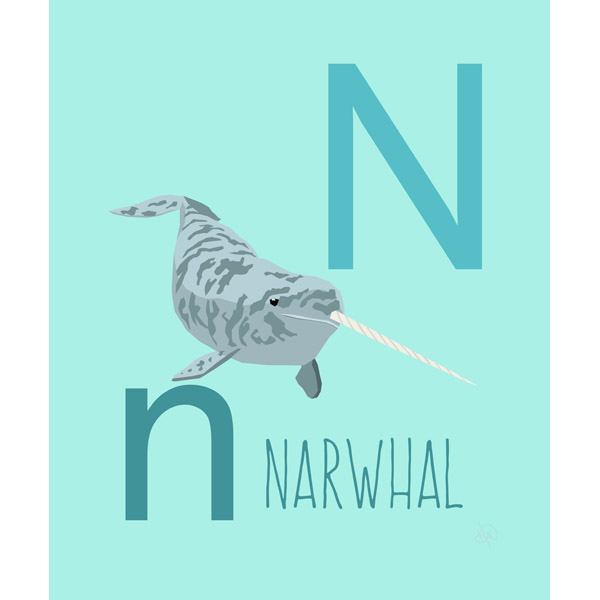 Letter N - Narwhal