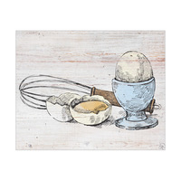 Whisk and Eggs on White